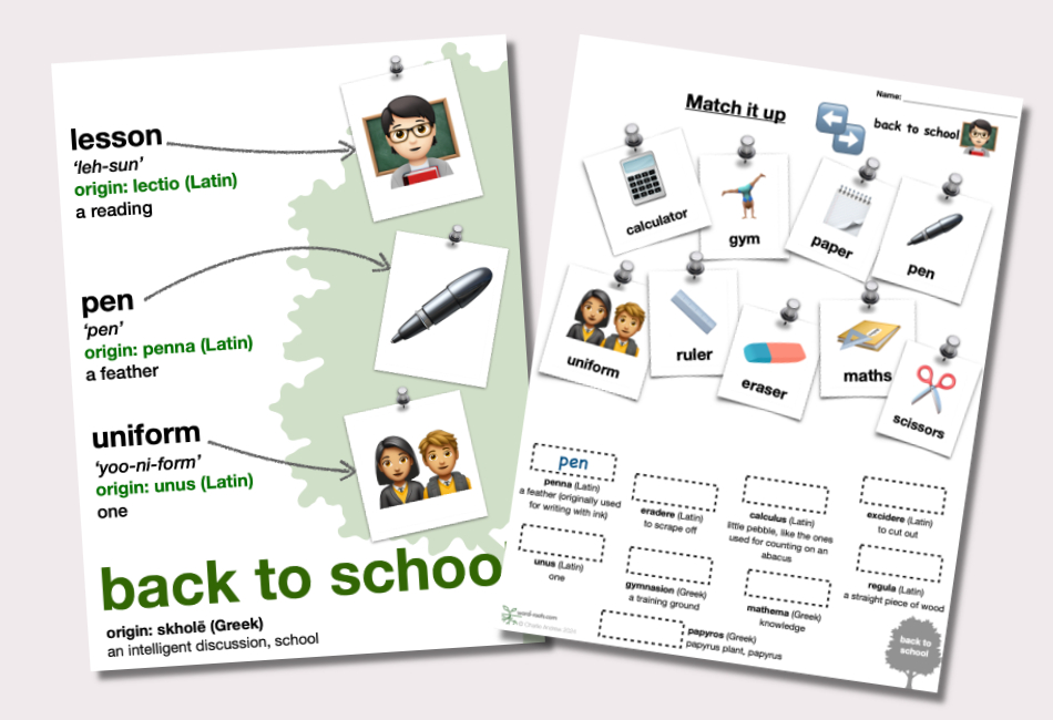 back to school poster and worksheet